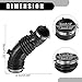 Partuto Air Cleaner Intake Hose Tube with Clamps 17228-R40-A00 - Car - Engine Filter Air Intake Duct Hose Tube - for Honda Accord 2.4L L4 2008-2012 Rubber Black - 1Pc
