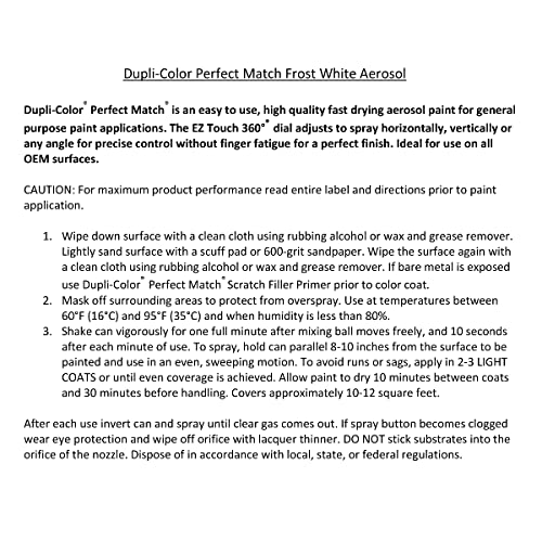 Image of Dupli-Color EBHA09507 Perfect Match Automotive Spray Paint - Honda Frost White, NH538 - 8 oz. Aerosol Can