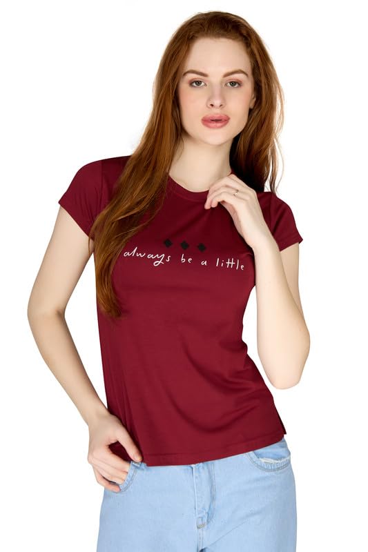 coriander Women's Half Sleeve Cotton T-Shirts Regular Fit Printed Round Neck Top, Tshirts for Women/Girls Casual wear | Streetwear-picture-28