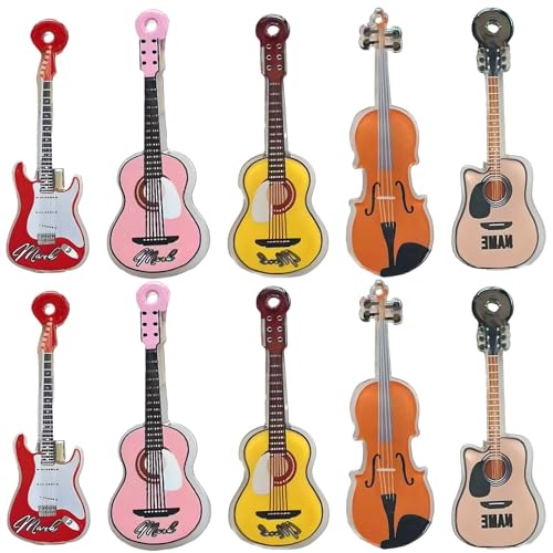 Set de 10 imanes decorativos de guitarra miniatura 1