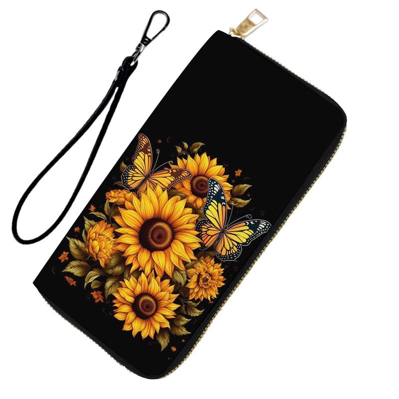 RFID Blocking Wristlet Wallet for Women & Teen Girls-Large Capacity Leather Phone Clutch with Removable Strap,