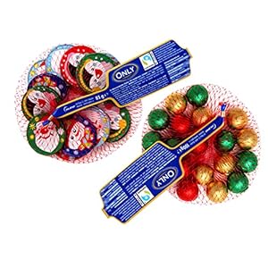 Only Chocolade chocolade ballen en taler in net, chocolade Kerstmis – snoep Kerstmis –