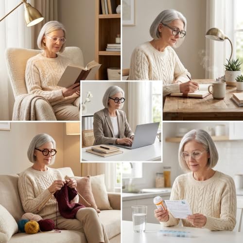Image of Eyekepper Reading Glasses 1.00, Readers for Women, 4 Pack Oversized | Wide Women's Magnifying Glass, Womens Stylish Reader Eyeglasses with Spring Hinges, Ladies' Big Round Cheaters for Large Head