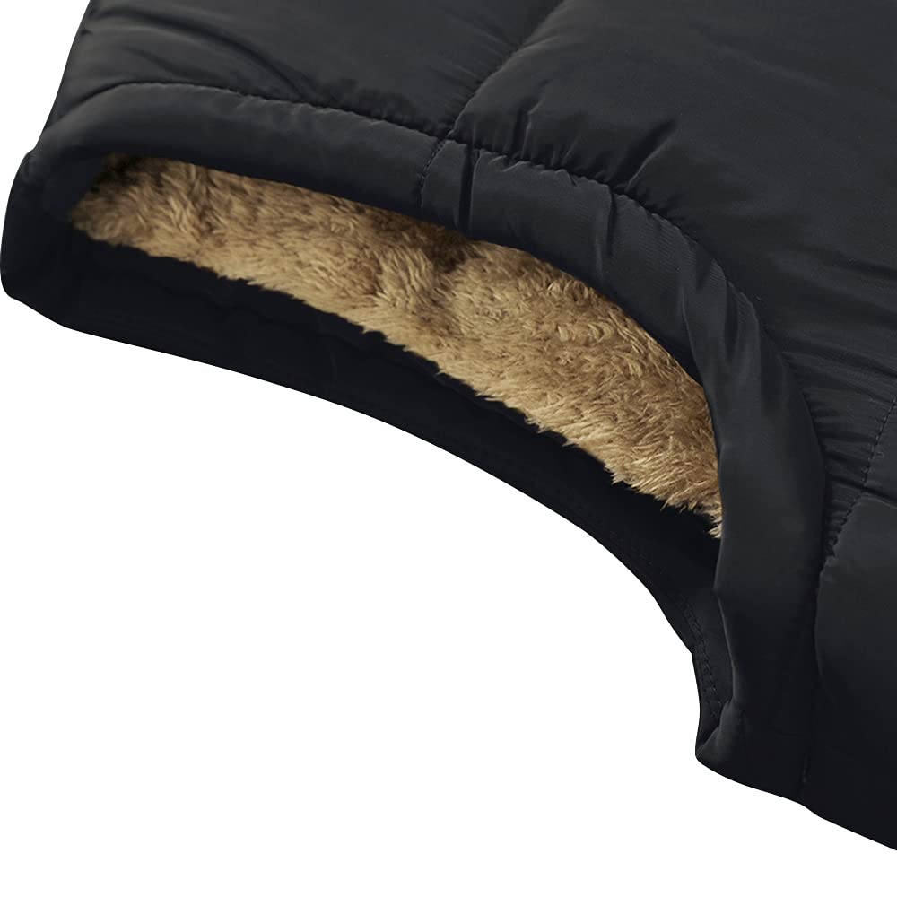 KEFITEVD Fleeceweste Herren Winter Thermo Weste Gefüttert Outdoor Herbst | Schwarz, Wasserabweisend und Winddicht, Fleecegefüttert, Stehkragen mit Windschutzleiste, 3 Taschen, Schwarz 3XL