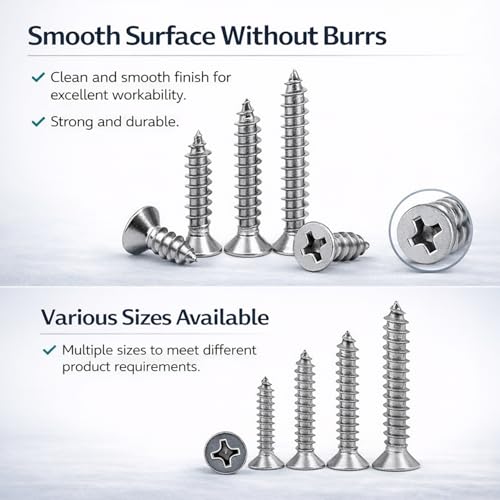 800 tornillos autorroscantes Phillips M2 cabeza plana miniatura 4