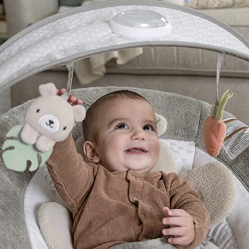 Ingenuity InLighten Baby Bouncer Seat with Light Up-Toy Bar and Bear Tummy Time Pillow Mat - Nate, Newborn and up - image 8
