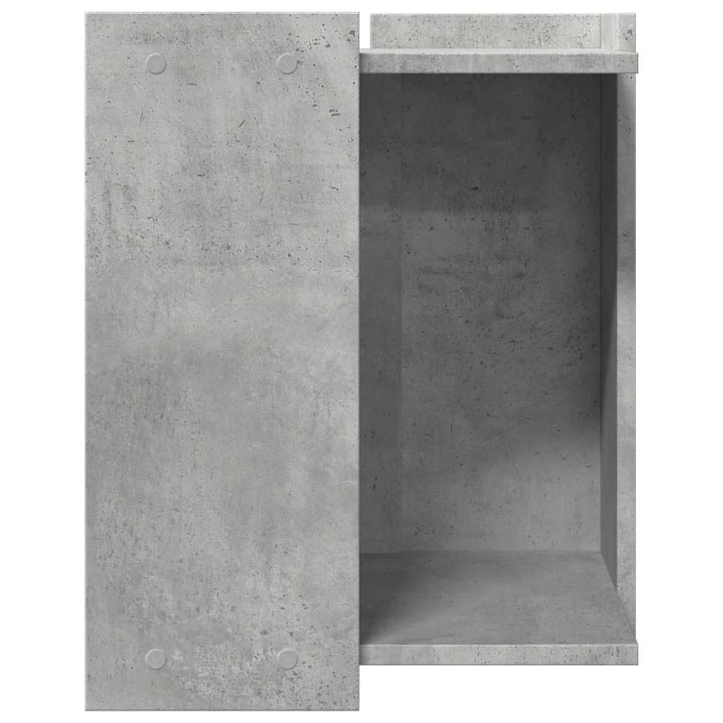 Katzenklo Schrank Betongrau 42x42x51 cm Katzenhaus Holzwerkstoff | Stilvolles Katzenhaus und Beistelltisch für das Wohnzimmer, ideal zur dezenten Platzierung von Katzentoiletten.