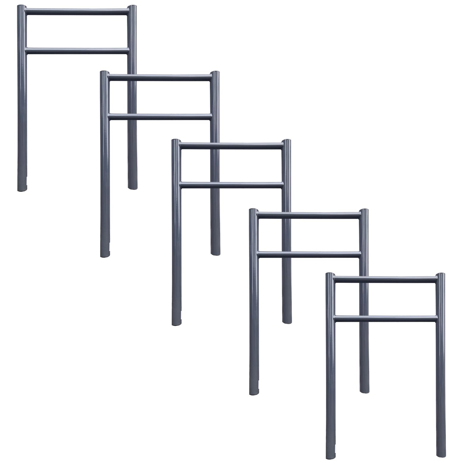 TRUTZHOLM 5x Fahrradanlehnbügel mit Knieholm 115x75 cm Stahl pulverbeschichtet Ø 60 mm Anlehnbügel zum Einbetonieren Fahrradbügel Fahrradständer Parker Diebstahlsicherung Fahrrad Anlehner in Anthrazit