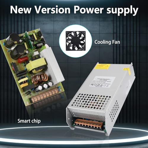 24V 50A 1200W Power Supply Transformer, 110V AC to DC 24V Converter Adapter 50A 1200W SMPS, DC 24v Switching Power Supply for LED Strip Motor Pump CCTV Camera System Car Stereo 3D Printer4