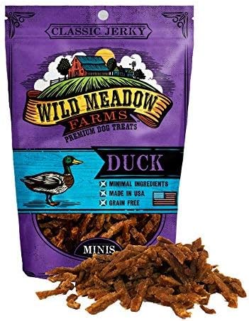 Wild Meadow FarmsClassic Duck Minis, Soft Jerky Training Treats for Dogs, Grain-Free, All-Natural & Perfectly Sized for Training, High-Value Rewards in a Convenient 3.5 Ounce Pouch