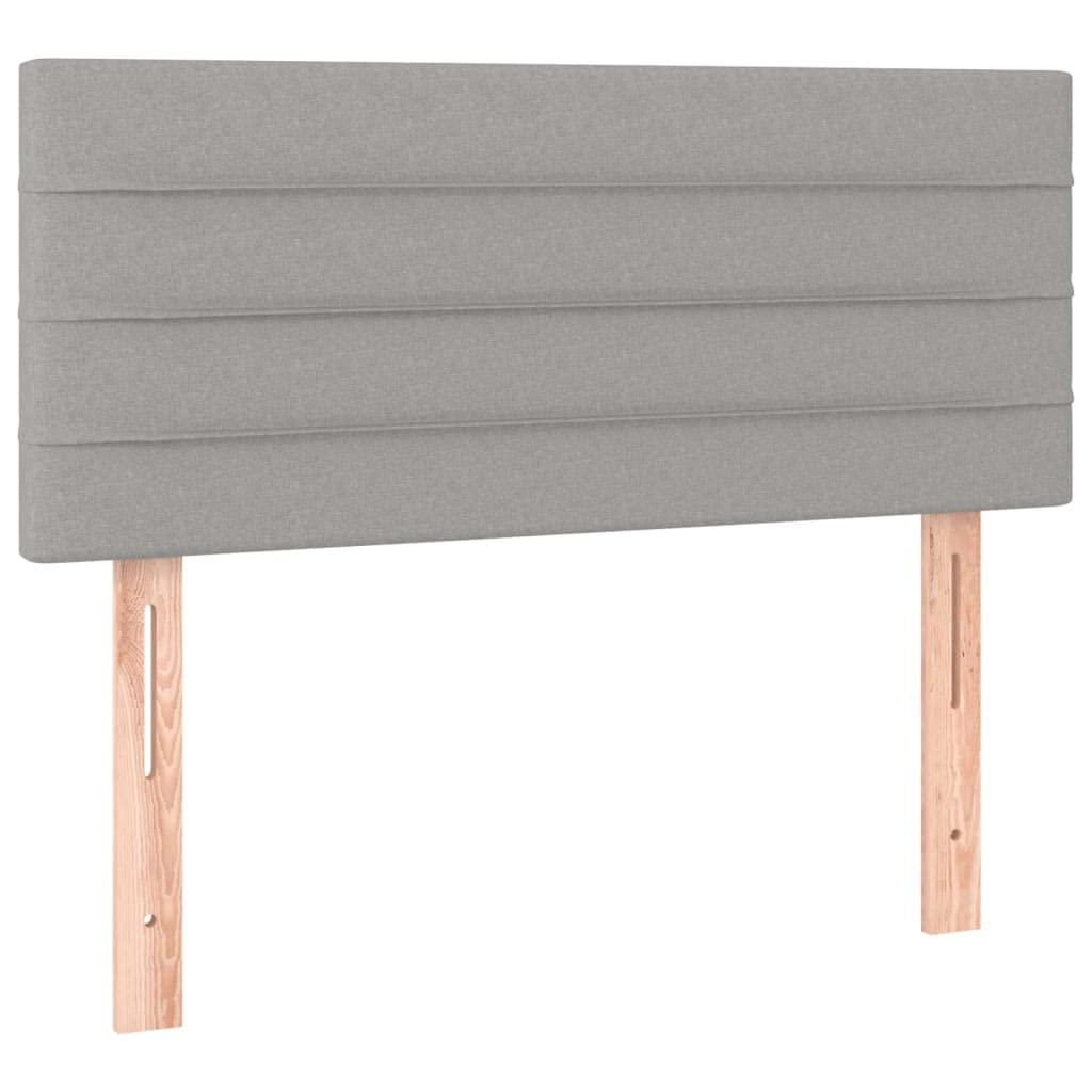 vidaXL Cabecero con Luces LED Cabecero de Cama Cabezal Tapizado para Cama Individual Mueble Dormitorio Interior Tela Gris Claro 90x5x78/88 cm