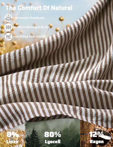 Image of TARSE Womens Striped Linen Barrel Pants with Pockets Y2k Patchwork