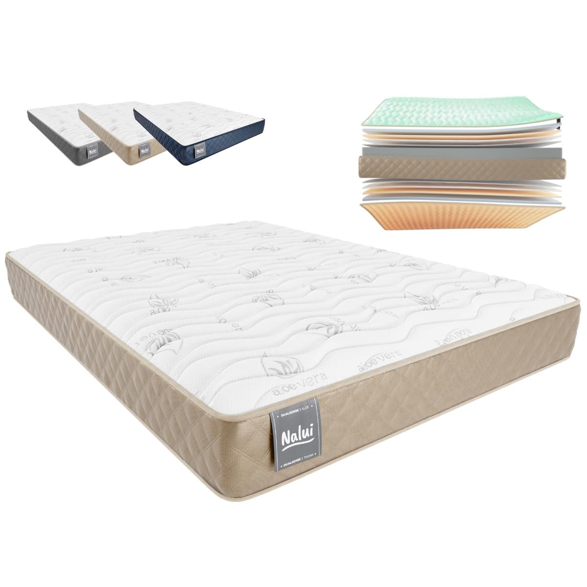 Don Descanso - Colchón 90x190 Viscoelastico Mulhacen DualSense, Altura ± 15cm. Multicapa con Núcleo GravityFoam, Firmeza Alta, Doble Cara Invierno/Verano, Transpirable. Fabricado en España, Gris — view 14