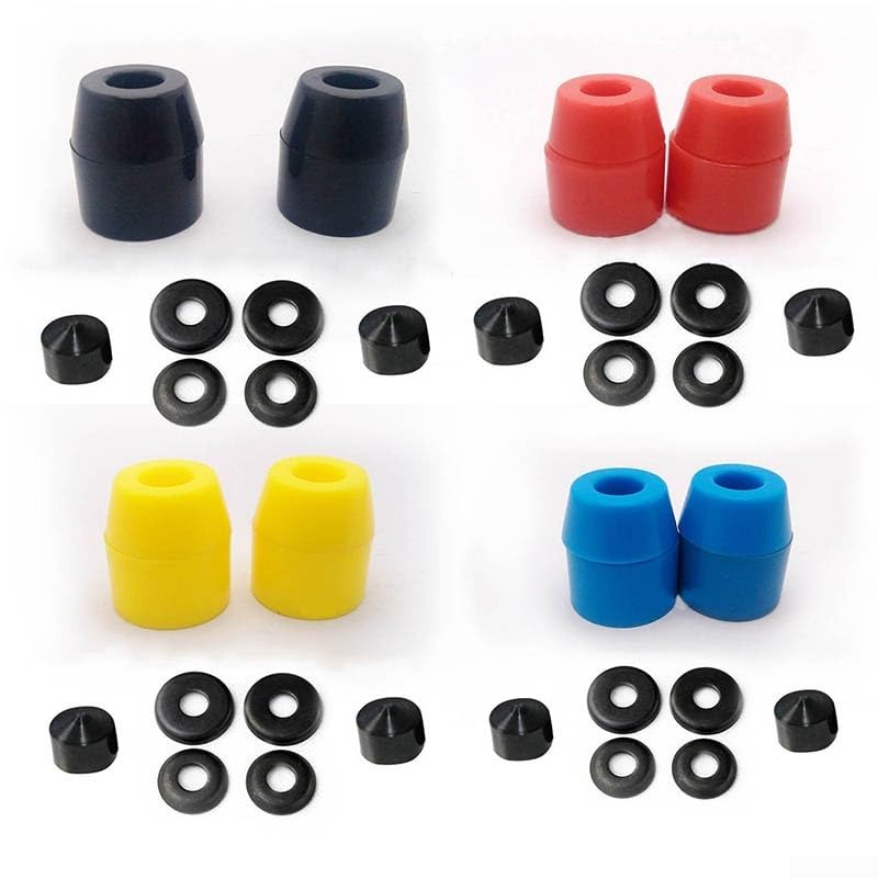 Polyurethane Skateboard Truck Bushings Washers Kit, Shock Absorber, Black/Red/Yellow/Blue Colors, 80g Weight, Fits 7 Inch Bracket(Black)