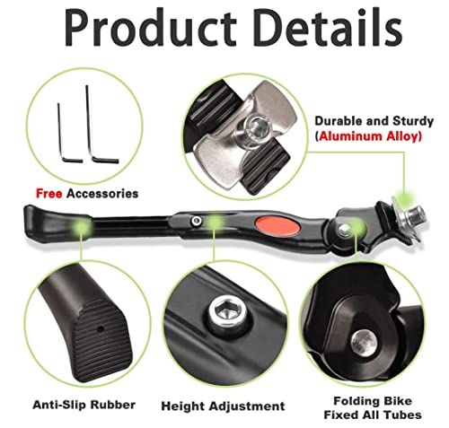 Cyfie Bike Kickstand For 16 18 20 Inch Wheel Kids Bicycle Adjustable Center Mount Bicycle Kickstands Bike Stand For 16-20Inch Wheel Mountain Bike/Road Bicycle/Adult Bike/Sports Bike #TOP2