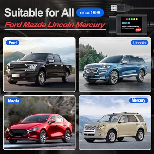 FORS-can OBD2 Adapter USB ELM327 Scanner Compatible with Ford F150 F250, Automatic (MS/HS) CAN Switching OBDII Diagnostic Scan Tool for Ford Lincoln Mazda Mercury - Thumbnail 5