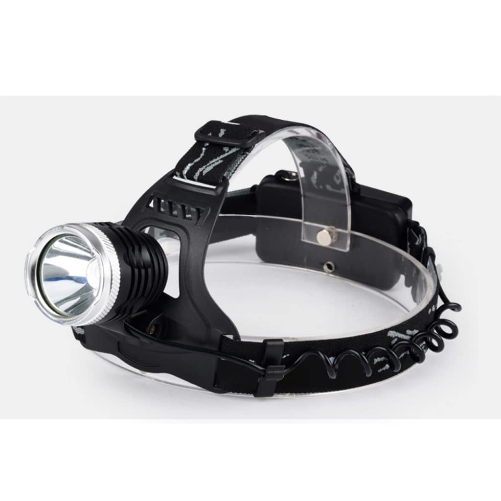 JJJ Reflektor LED mocne światło lampa górnicza nocna wędkarstwo lampa ładowanie dalekiego zasięgu 3000 latarka ryż montowana na głowie (kolor: Czarny)