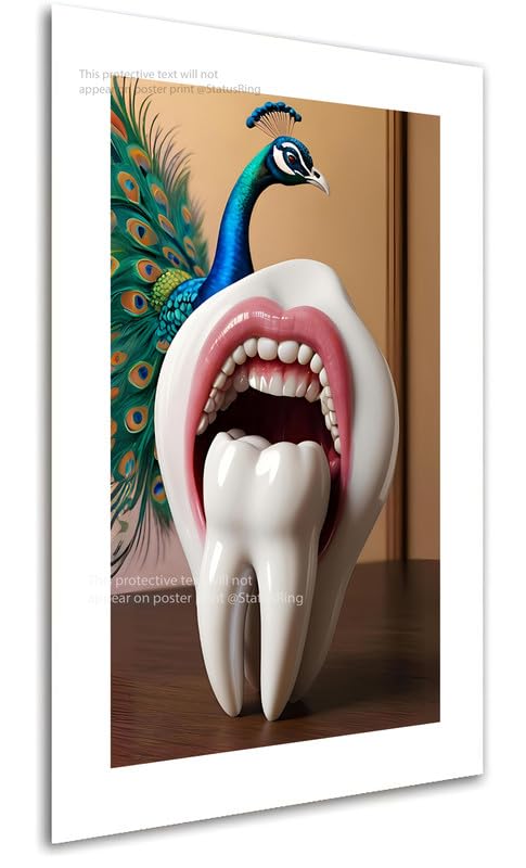 Peacock teeth art Dental Clinic Poster Artwork StatusRing Dentist Poster without Frame-picture-13