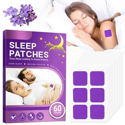 60 parches para dormir totalmente naturales, parches naturales mejorados para el sueño profundo, para mejorar la carga de toda la noche para hombres y mujeres (morado)