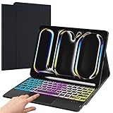 SNOODU for 2024 iPad Pro 11 inch (M4) Trackpad Keyboard Case: 3 Zone 7 Colors Backlit Detachable Keyboard with Touchpad for iPad Pro 11' M4 2024,...
