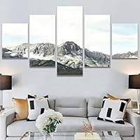 SIGNWIN 5 Panel Canvas Wall Art Mountainscape for Home Decorations Ready to Hang - 60