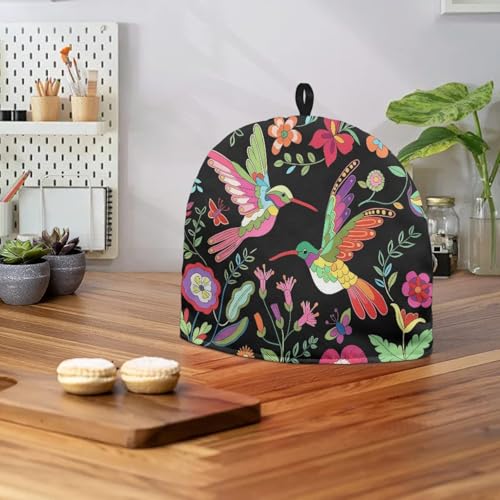 Image of Hummingbird Tea Cozy for Teapot Insulated Floral Tea Cosy for Teapot Home Kitchen Decor Tea Pot Cover for Keeping Warm