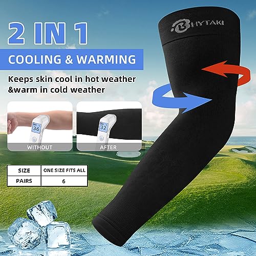 Image of BHYTAKI UV Sun Protection Arm Sleeves, UPF 50 Sports Cooling Arm Compression Sleeves for Men Women Teenager