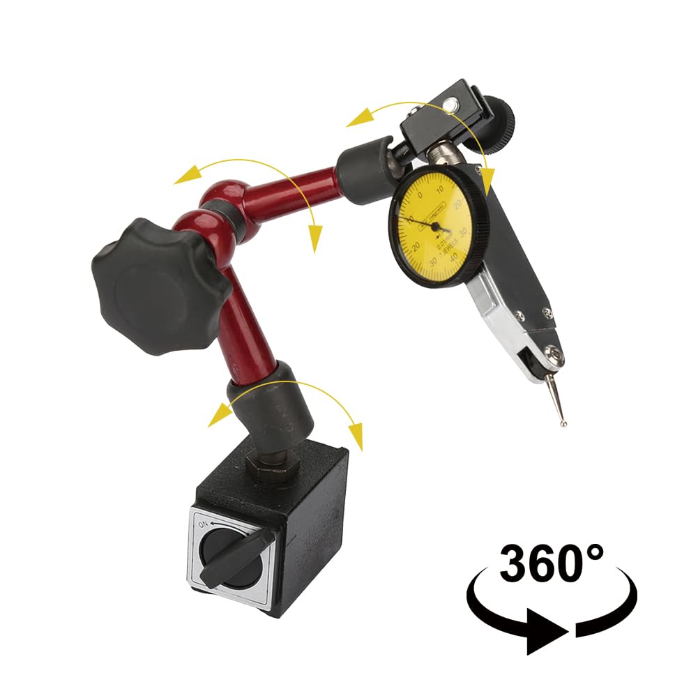 Jauge De Mesure NuméRique MagnéTique Avec Support Base MéTallique | RéSistant Aux Chocs, Comparateur MéCanique PréCis, Outil De Mesure Polyvalent Pour Industrie Et Bricolage