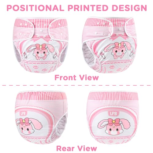 Image of Littleforbig Washable Adjustable Reusable Waterproof Cloth Adult Diaper Wrap Cover - Baby Usagi Pattern S