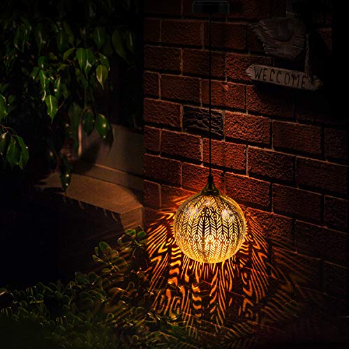 Solar Outdoor Lights Garden Decor - Oxyled 2Pack Hanging Light Lanterns Decorations Waterproof Decorative Powered Retro Metal Moroccan Lantern Chandelier For Outside Patio Yard Porch Tree Christmas #TOP5