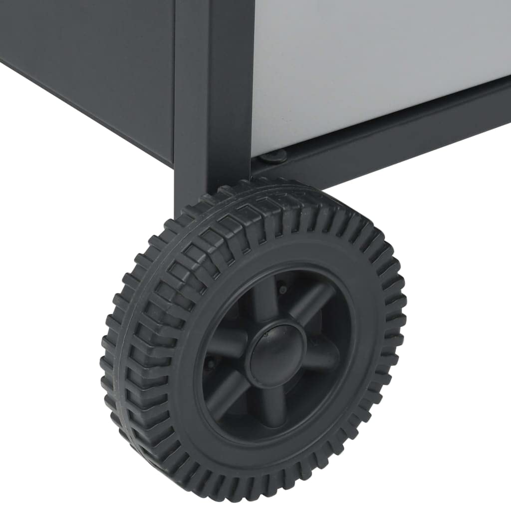 Barbecue a gas 4+1 con fornello laterale e cappa, in acciaio inox, per giardino e terrazza, 13,9 kW, con termometro, nero/argento