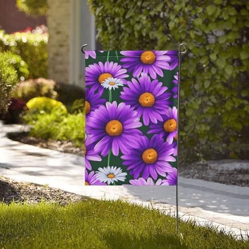 Drapeaux décoratifs motif marguerite violette extérieur jardin - 5