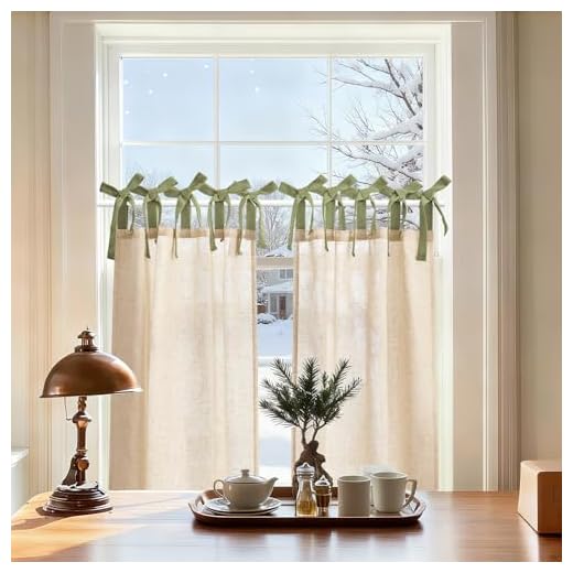 jinchan Linen Tie Top Curtains