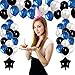 Party Decoration Supplies/Birthday Decorations With Happy Birthday Banner/happy Birthday Balloons Decor, Perfect For Girls Boys Kids Women And Men/Blue Silver and Black<69 pcs>
