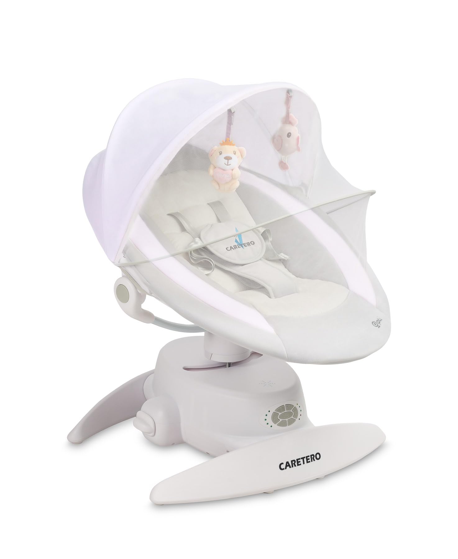 CARETERO - Transat Électrique Opti - Balancelle Électronique avec Trois Modes de Fonctionnement - 360 Degrés - Moustiquaire - Panneau de Contrôle Intuitif - Rotation 360 Degrés - Violet