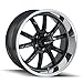 Ridler 650 Matte Black/Polished Lip Wheel with Painted Finish (18 x 9.5 inches /5 x 114 mm, 0 mm Offset)