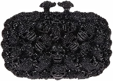 DJBM Glitter Skulls Rhinestone Purse Women's Clutch Handbags Crys...
