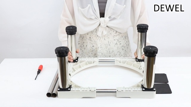 Base Regolabile DEWEL Per Frigoriferi E Lavastoviglie - Supporto 300kg, Altezza 28-31cm, Larghezza 43-67cm, Nero - Foto 7