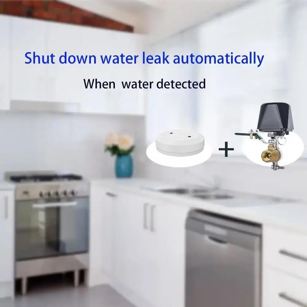 Tuya WiFi Controlador de Válvula Manipuladora Inteligente para Agua Gas Apagado Automático Compatible con Home Enchufe de la UE
