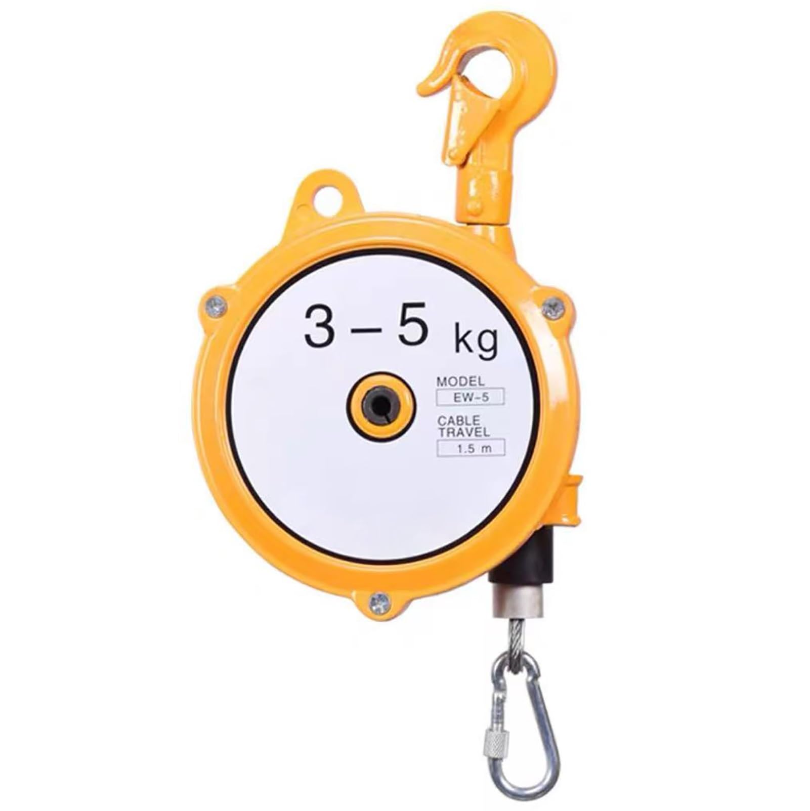 WEKONUMEX Retractable Spring Balancer, Spring Balancer 1.5m Retractable Hanging Holder 1-80kg Heavy Duty Steel For Workshop(3-5kg)