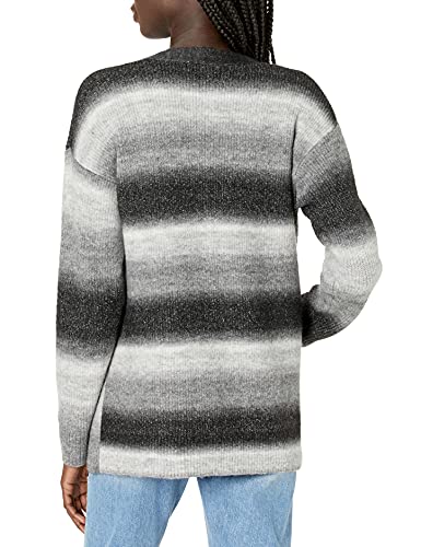 Image of Cable Stitch Women's Ombre Space-Dyed Cardigan - V-Neck Long Sleeve Button Front Rib-Knit Sweater Cover-Up with Pockets