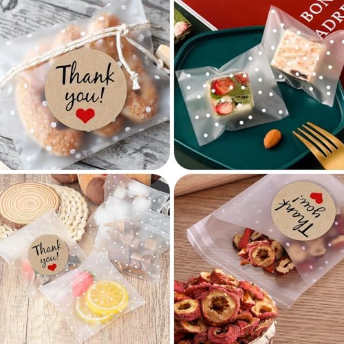 200 Stück Cellophantüten Selbstklebend Klein Kekstüten 7×7 Cm Zellophantüten Selbstklebend Süssigkeiten Tüte Kekstüte Weiße Tupfen Kleine Plätzchentüten Transparent Geschenktüten Kekse Tüten Gebäck