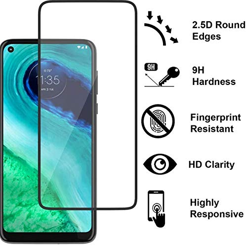 Image of Screen Protector for Motorola Moto G Fast (Black) Tempered Glass Edge-to-Edge 6D Screen Guard With Installation Kit