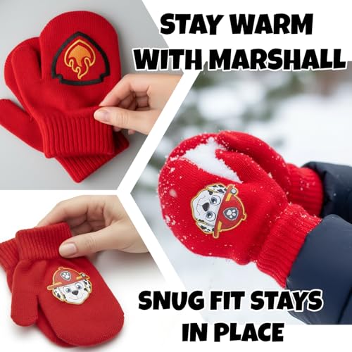 Image of Nickelodeon Boys Paw Patrol Winter Hat, 2 Pair Gloves or Mittens (Toddler /Little Boys)