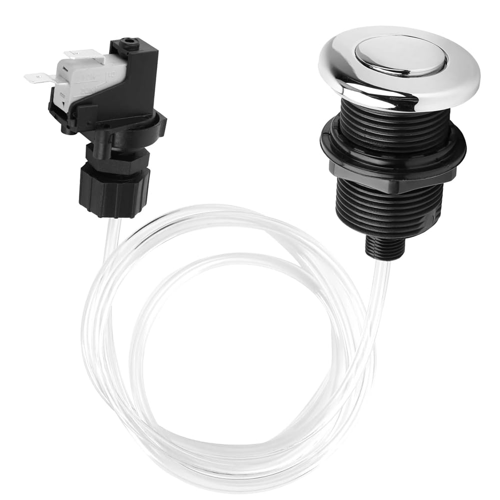 Vjsujehgy Air Push Button Switch(16A) for -Jetted Bath Tub Spa& Garbage Disposal- Black Color
