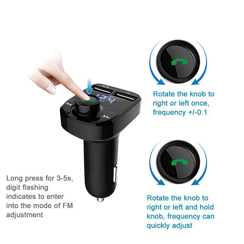 Kit inalámbrico Bluetooth manos libres del coche del transmisor de FM MP3 del reproductor dual USB cargador