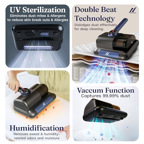 Image of NexLev Steam Cleaner & Mattress Vacuum Cleaner Bundle | Home, Kitchen, Bathroom, Sofa, Carpet & Car Seat Cleaning | UV Sterilization, HEPA Filter, 9 Accessories | Cordless Vacuum + 1000W Steam Cleaner