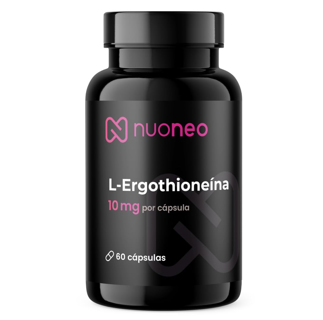 L-Ergotioneína 10 mg - 60 cápsulas veganas para 2 meses - Ergotioneína para el suministro celular - Probado en laboratorio y fabricado en Alemania nuoneo