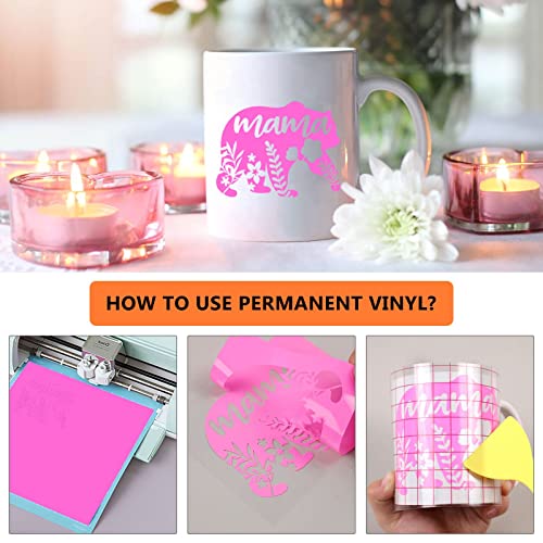 Htvtont Adhesive Vinyl For Cricut-14 Pcs 12" X 12" Matte Permanent Vinyl Bundle, Assorted Colors Permanent Adhesive Vinyl Sheets For Craft Projects #TOP3