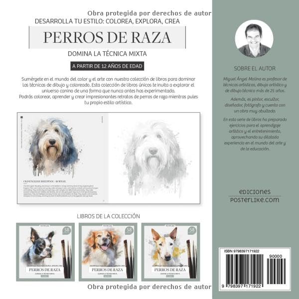 Livre de coloriage de chiens avec 58 planches pour technique mixte